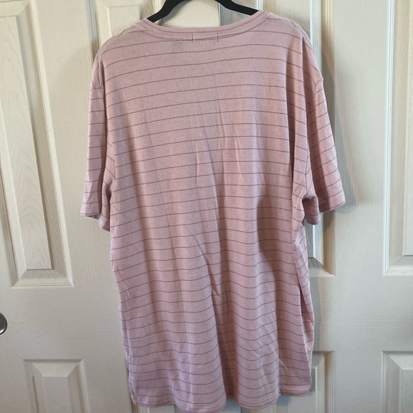 Theory Mens Clean Tee Viola/Light Plum Striped Short Sleeve Tee - Picture 3 of 7